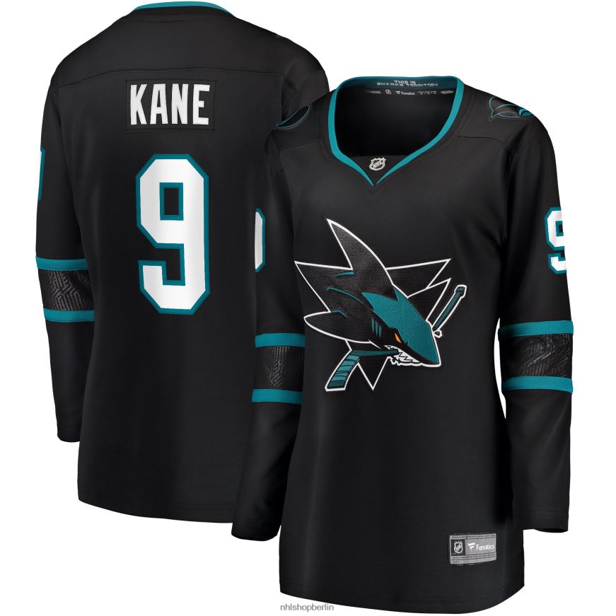 Frauen NHL San Jose Sharks Evander Kane Fanatics gebrandetes schwarzes alternatives Premier Breakaway-Trikot Kleidung BF680T1055