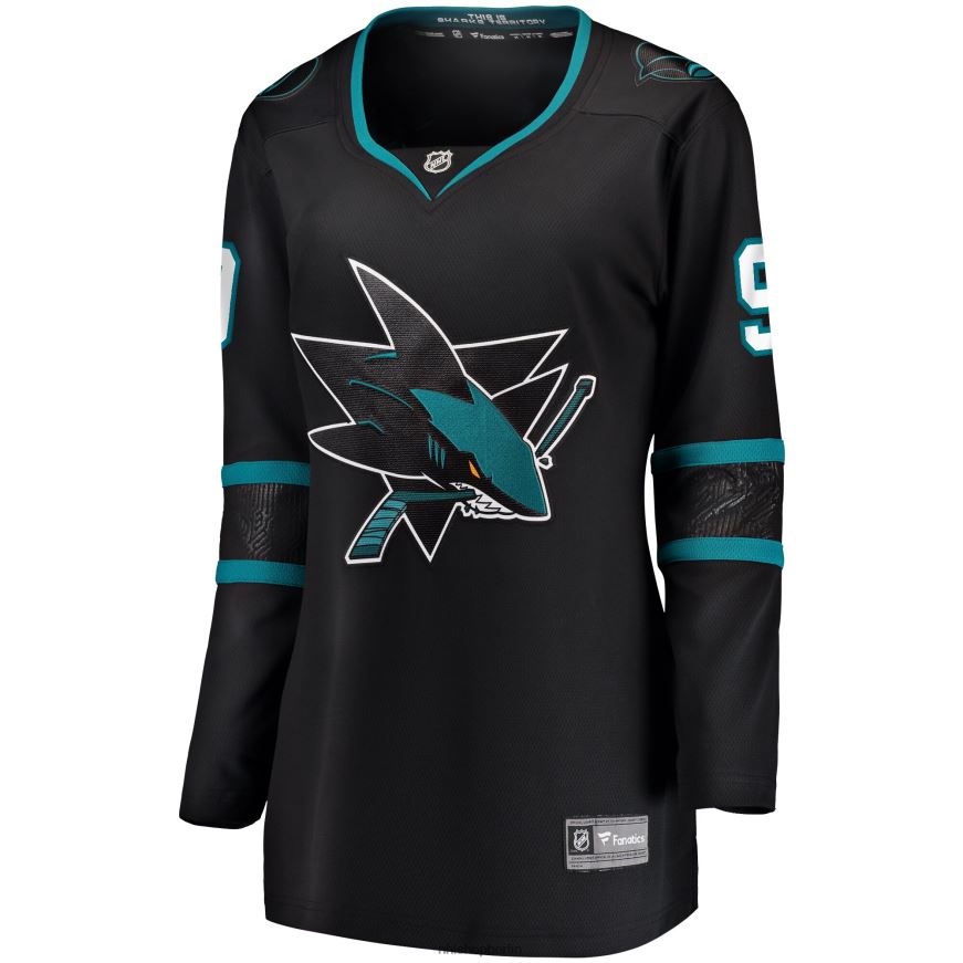 Frauen NHL San Jose Sharks Evander Kane Fanatics gebrandetes schwarzes alternatives Premier Breakaway-Trikot Kleidung BF680T1055