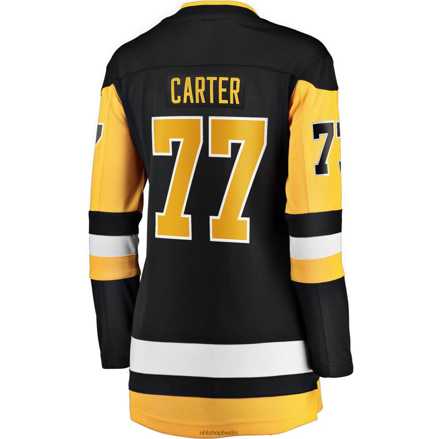 Frauen NHL Schwarzes Breakaway-Heimtrikot 2017/18 der Pittsburgh Penguins mit Jeff Carter Fanatics-Logo Kleidung BF680T1545