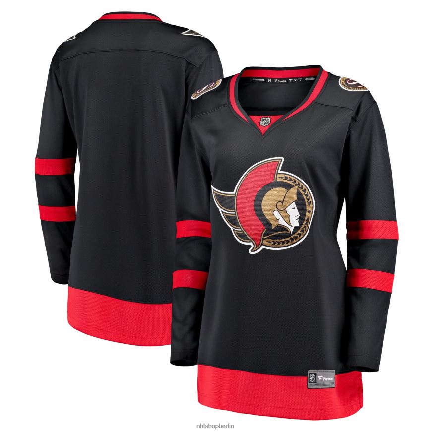 Frauen NHL Schwarzes Breakaway-Heimtrikot 2020/21 mit Fanatics-Logo der Ottawa Senators Kleidung BF680T1483