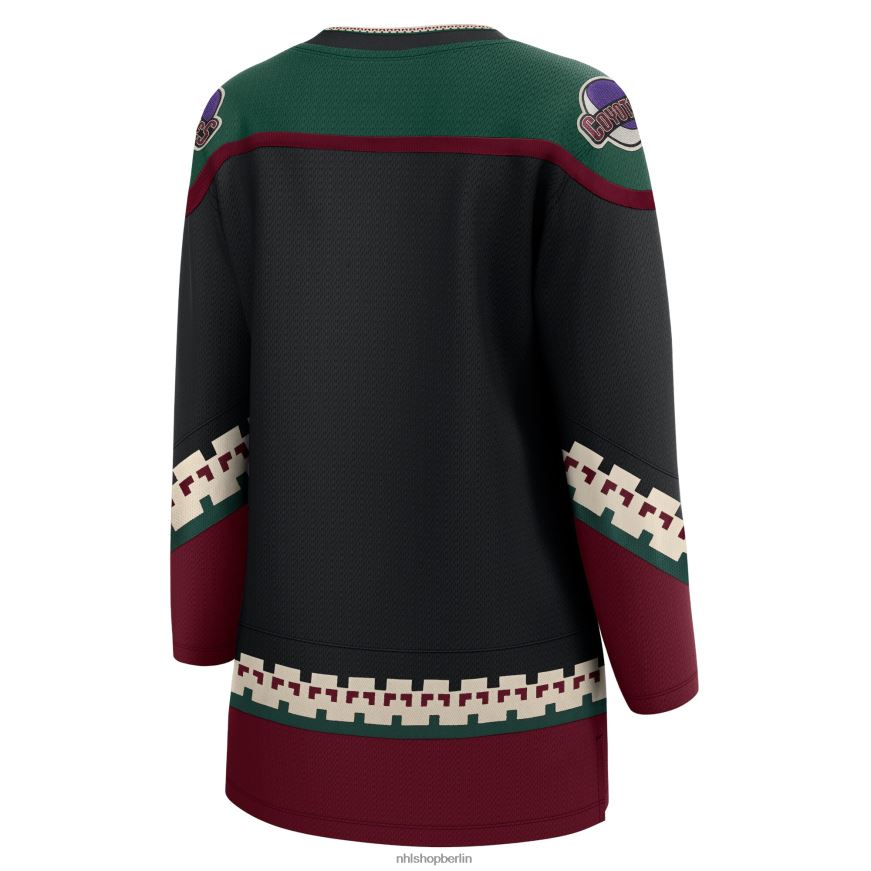 Frauen NHL Schwarzes Breakaway-Heimtrikot 2021/22 mit Fanatics-Logo der Arizona Coyotes Kleidung BF680T772