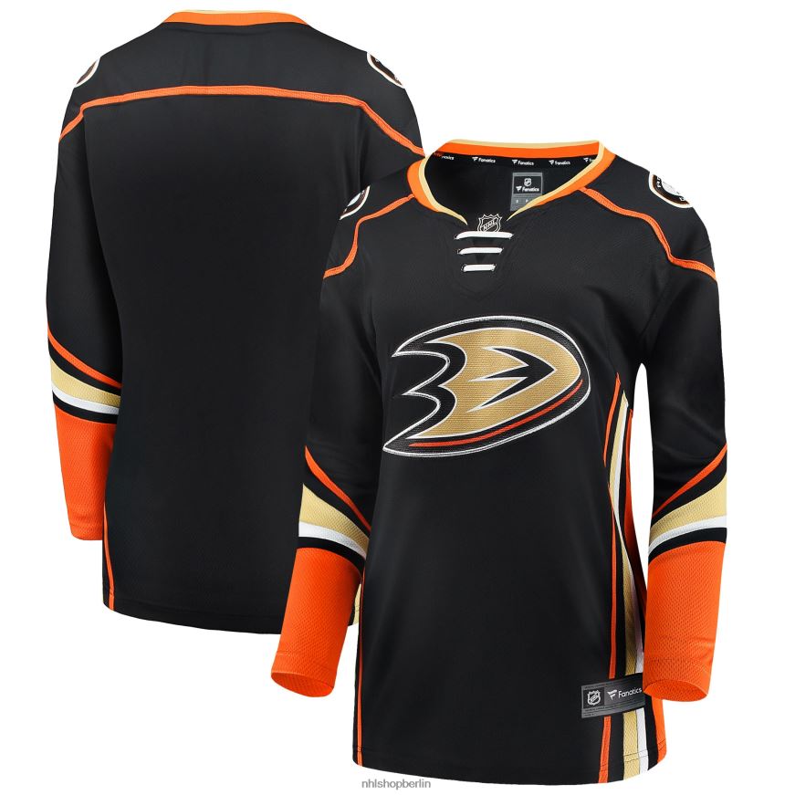 Frauen NHL Schwarzes Breakaway-Heimtrikot der Anaheim Ducks mit Fanatics-Logo Kleidung BF680T1888