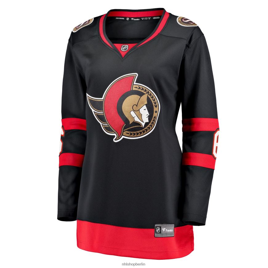 Frauen NHL Schwarzes Breakaway-Heimtrikot der Ottawa Senators mit Jakob Chychrun Fanatics-Logo Kleidung BF680T1677