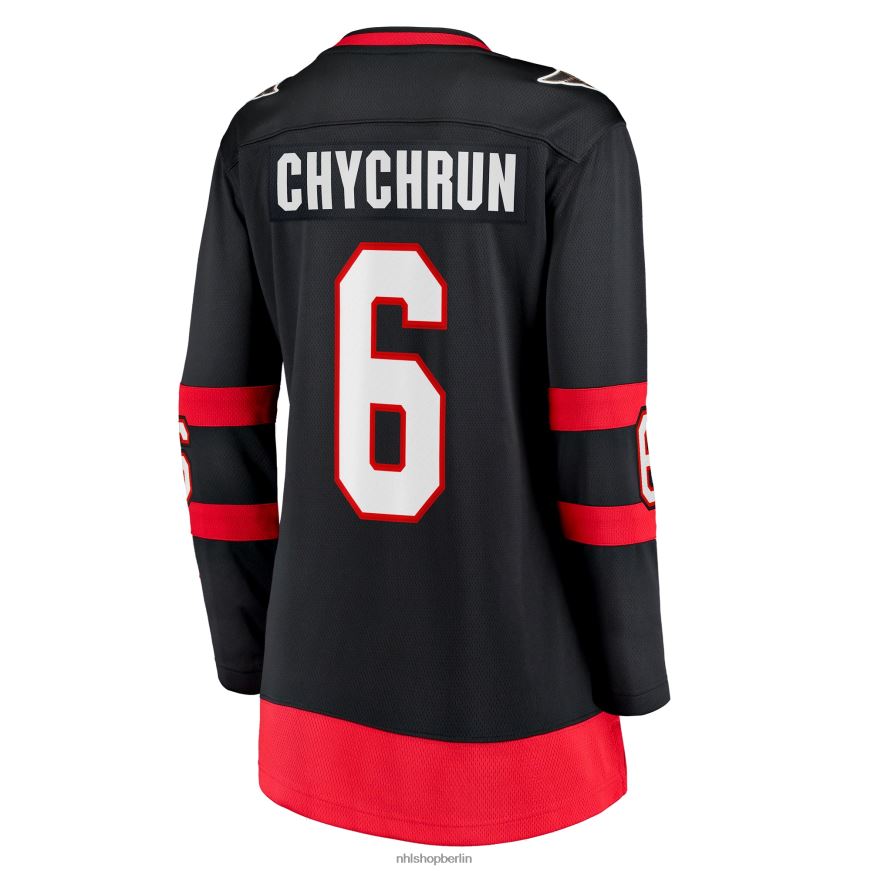 Frauen NHL Schwarzes Breakaway-Heimtrikot der Ottawa Senators mit Jakob Chychrun Fanatics-Logo Kleidung BF680T1677