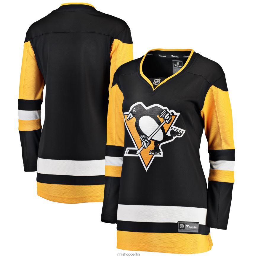 Frauen NHL Schwarzes Breakaway-Heimtrikot der Pittsburgh Penguins mit Fanatics-Logo Kleidung BF680T908