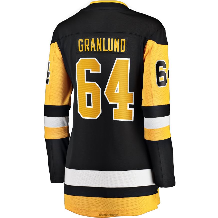 Frauen NHL Schwarzes Breakaway-Heimtrikot der Pittsburgh Penguins mit Mikael Granlund Fanatics-Logo Kleidung BF680T2130