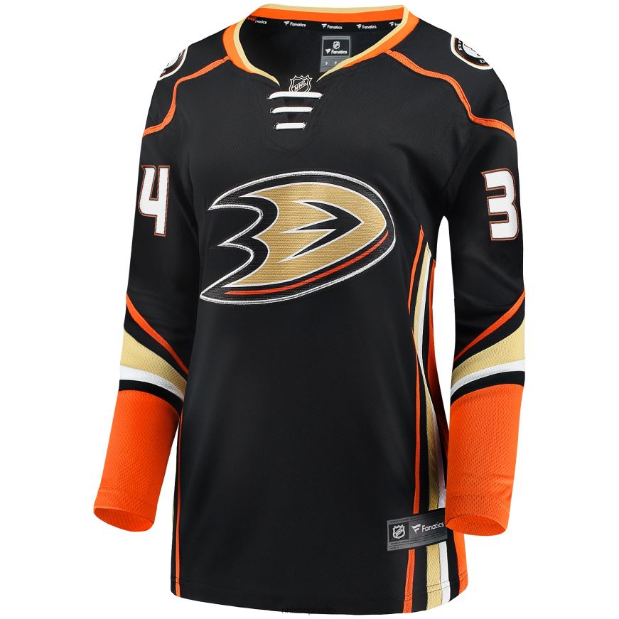 Frauen NHL Schwarzes Breakaway-Spielertrikot 2017 der Anaheim Ducks mit Sam Steel Fanatics-Logo Kleidung BF680T2134