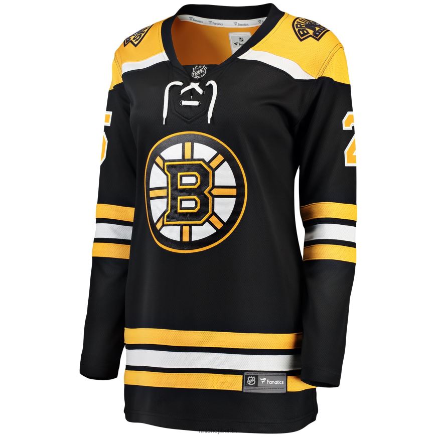 Frauen NHL Schwarzes Breakaway-Spielertrikot der Boston Bruins mit Brandon Carlo Fanatics-Logo Kleidung BF680T1856