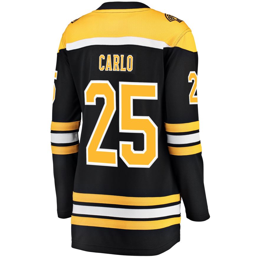 Frauen NHL Schwarzes Breakaway-Spielertrikot der Boston Bruins mit Brandon Carlo Fanatics-Logo Kleidung BF680T1856