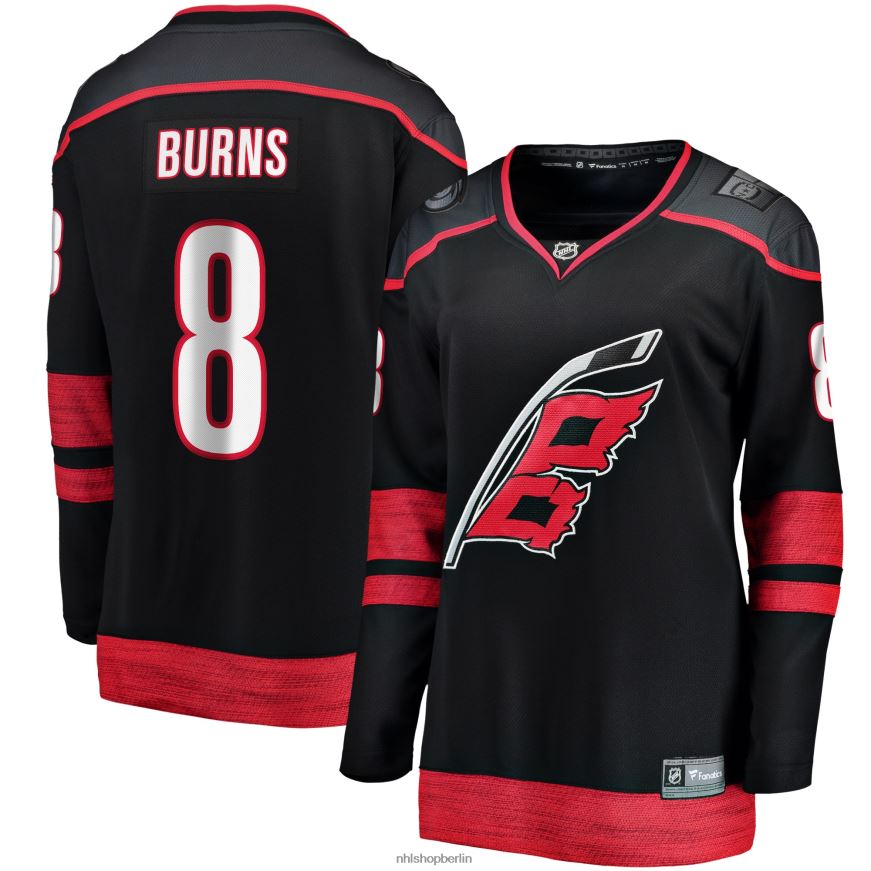 Frauen NHL Schwarzes Heim-Ausreißer-Spielertrikot mit Fanatics-Logo der Carolina Hurricanes Kleidung BF680T661