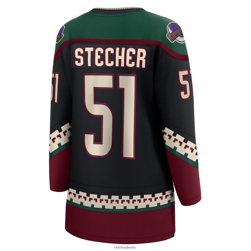 Frauen NHL Schwarzes Heim-Ausreißertrikot der Arizona Coyotes mit Fanatics-Logo von Troy Stecher Kleidung BF680T2116