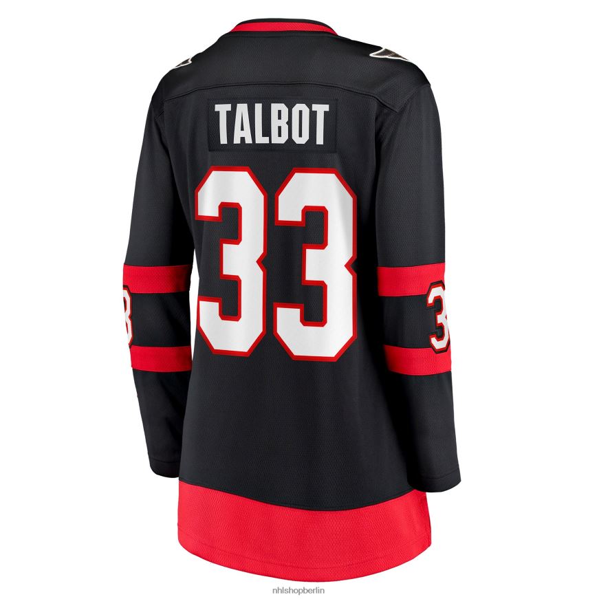 Frauen NHL Schwarzes Home-Breakaway-Spielertrikot der Ottawa Senators mit Cam Talbot Fanatics-Logo Kleidung BF680T2142