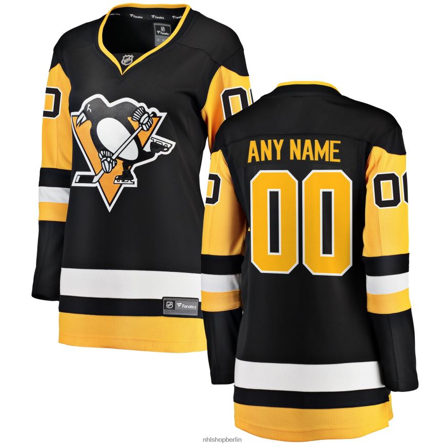 Frauen NHL Schwarzes Home-Breakaway-Trikot mit Fanatics-Logo der Pittsburgh Penguins Kleidung BF680T341