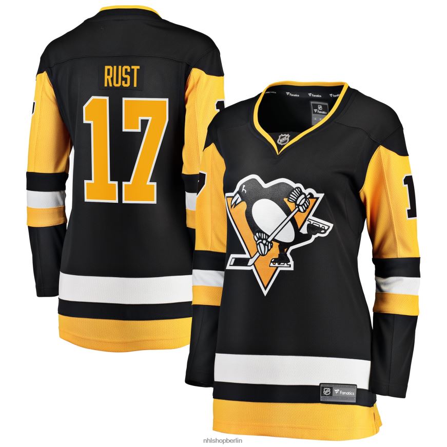 Frauen NHL Schwarzes Premier Breakaway-Spielertrikot der Pittsburgh Penguins mit Bryan Rust Fanatics-Logo Kleidung BF680T1358