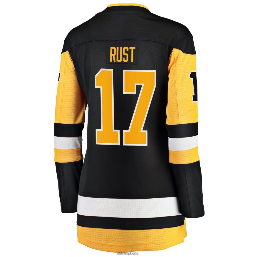 Frauen NHL Schwarzes Premier Breakaway-Spielertrikot der Pittsburgh Penguins mit Bryan Rust Fanatics-Logo Kleidung BF680T1358