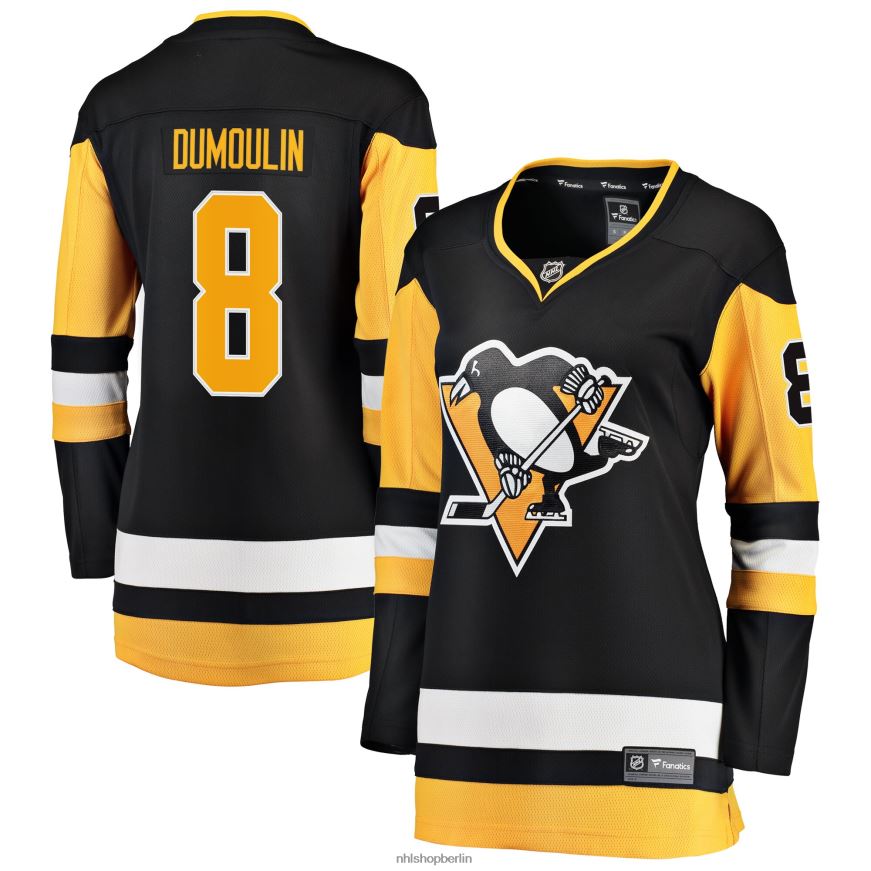 Frauen NHL Schwarzes Premier Breakaway-Spielertrikot der Pittsburgh Penguins mit Fanatics-Logo von Brian Dumoulin Kleidung BF680T1584