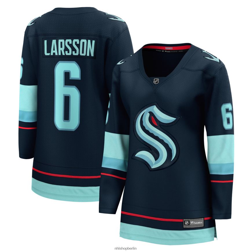 Frauen NHL Seattle Kraken Adam Larsson Fanatics Branded Deep Sea Blue Breakaway-Heimtrikot Kleidung BF680T1475