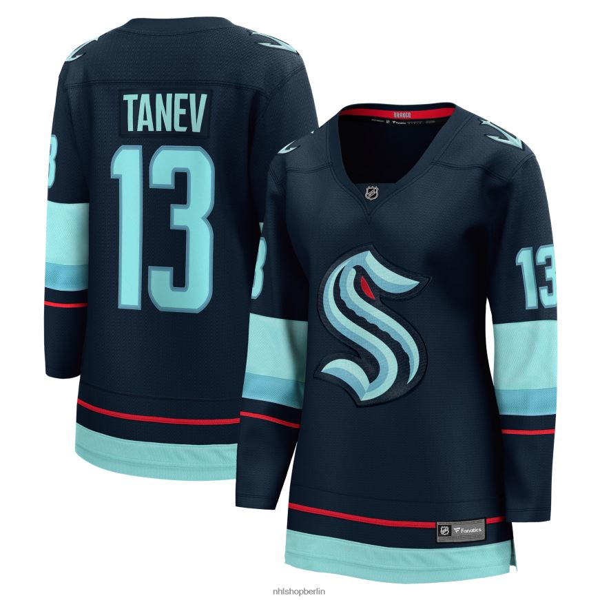 Frauen NHL Seattle Kraken Brandon Tanev Fanatics Branded Deep Sea Blue Home Premier Breakaway-Spielertrikot Kleidung BF680T470