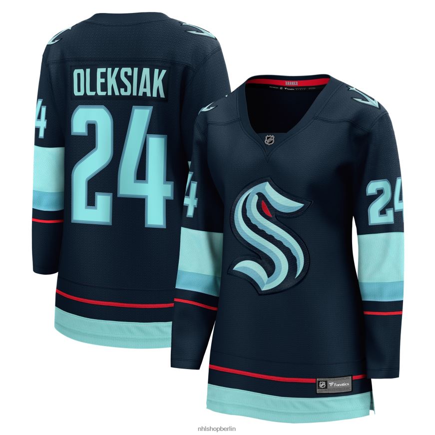 Frauen NHL Seattle Kraken Jamie Oleksiak Fanatics Branded Deep Sea Blue Breakaway-Heimtrikot Kleidung BF680T1371