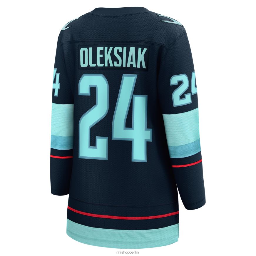 Frauen NHL Seattle Kraken Jamie Oleksiak Fanatics Branded Deep Sea Blue Breakaway-Heimtrikot Kleidung BF680T1371