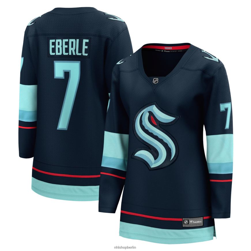 Frauen NHL Seattle Kraken Jordan Eberle Fanatics-Marken-Marineblaues Breakaway-Spieler-Heimtrikot Kleidung BF680T1216