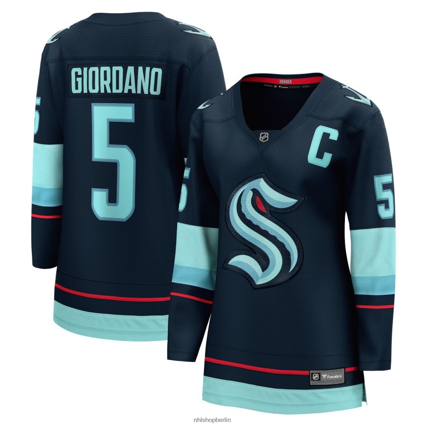 Frauen NHL Seattle Kraken Mark Giordano Fanatics Branded Deep Sea Blue Home Premier Breakaway-Spielertrikot Kleidung BF680T1524