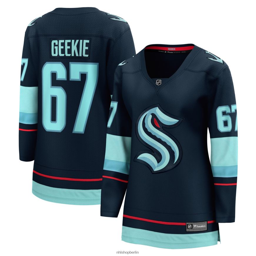 Frauen NHL Seattle Kraken Morgan Geekie Fanatics Branded Deep Sea Blue Heim-Breakaway-Spielertrikot Kleidung BF680T948