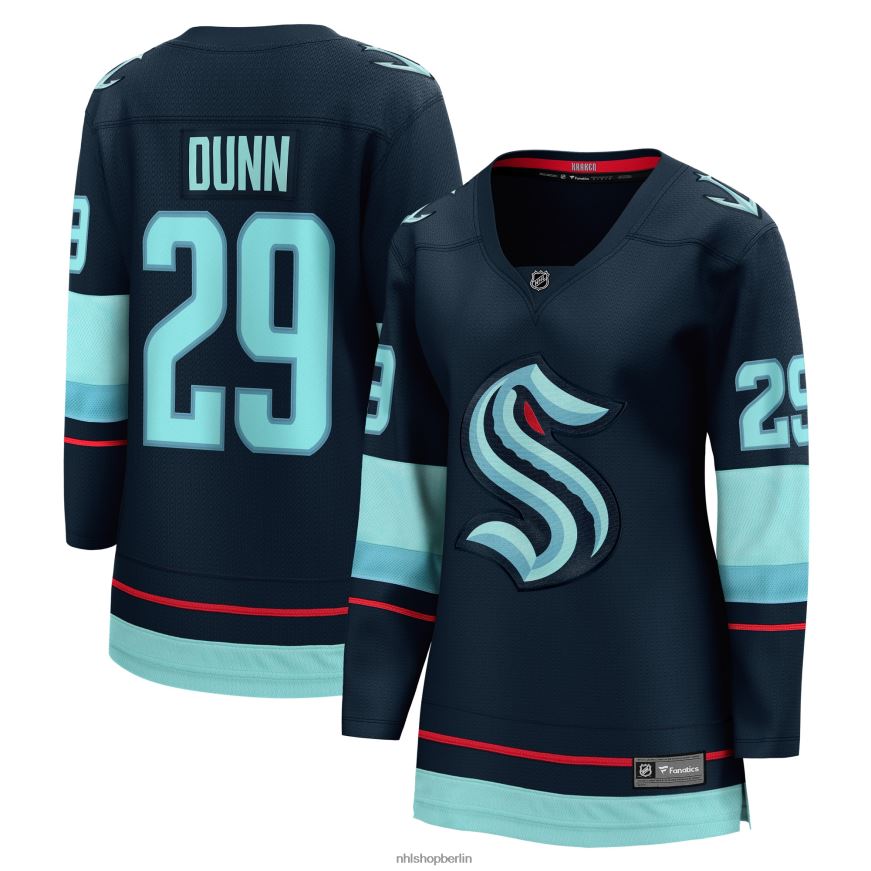 Frauen NHL Seattle Kraken Vince Dunn Fanatics Branded Deep Sea Blue Breakaway-Heimtrikot Kleidung BF680T361