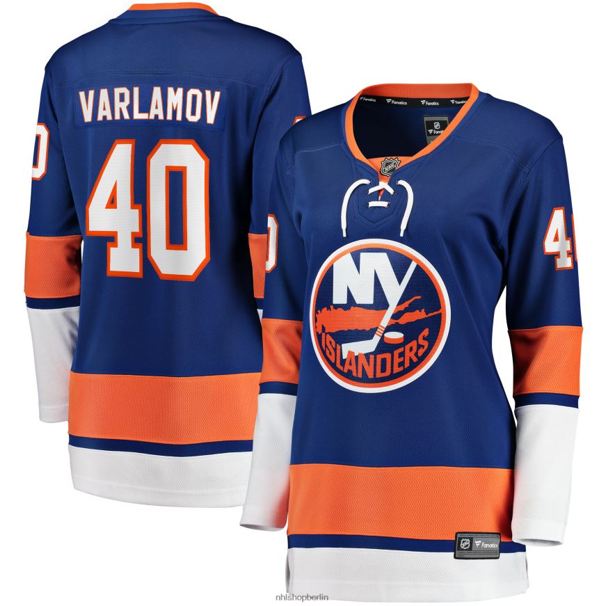 Frauen NHL Semyon Varlamov Fanatics-Heimtrikot der New York Islanders mit Royal-Logo Kleidung BF680T2336