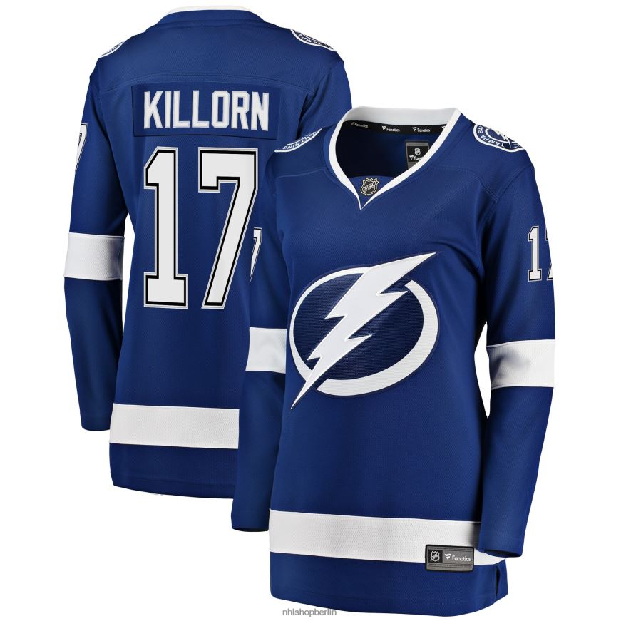 Frauen NHL Tampa Bay Lightning Alex Killorn Fanatics-gebrandetes blaues Breakaway-Spielertrikot Kleidung BF680T1706