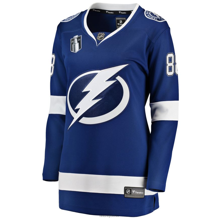 Frauen NHL Tampa Bay Lightning Andrei Vasilevskiy Fanatics Branded Blue Home 2022 Stanley Cup Final Breakaway Player Jersey Kleidung BF680T243