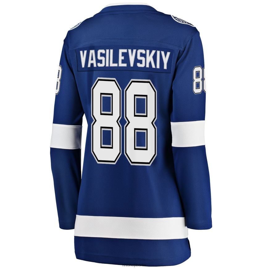 Frauen NHL Tampa Bay Lightning Andrei Vasilevskiy Fanatics Branded Blue Home 2022 Stanley Cup Final Breakaway Player Jersey Kleidung BF680T243