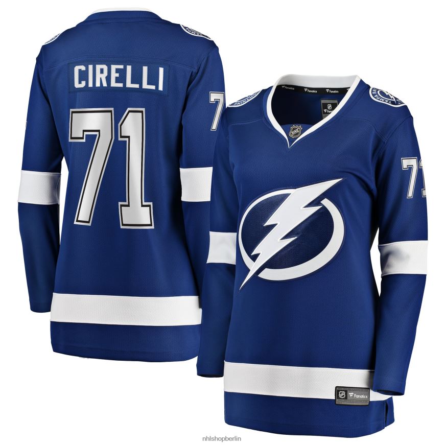 Frauen NHL Tampa Bay Lightning Anthony Cirelli Fanatics-gebrandetes blaues Home-Breakaway-Spielertrikot Kleidung BF680T1186