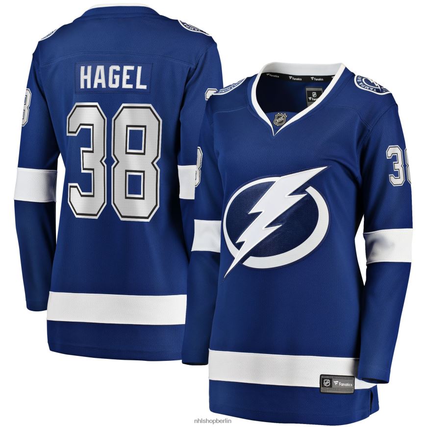 Frauen NHL Tampa Bay Lightning Brandon Hagel Fanatics-gebrandetes blaues Home-Breakaway-Spielertrikot Kleidung BF680T1127