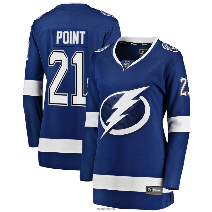 Frauen NHL Tampa Bay Lightning Brayden Point Fanatics-gebrandetes blaues Home-Premier-Breakaway-Spielertrikot Kleidung BF680T1088