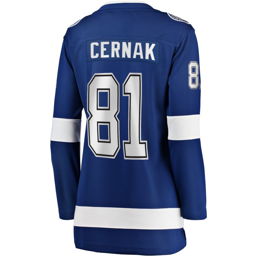 Frauen NHL Tampa Bay Lightning Erik Cernak Fanatics-gebrandetes blaues Home-Breakaway-Spielertrikot Kleidung BF680T1700