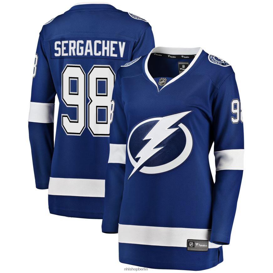 Frauen NHL Tampa Bay Lightning Michail Sergatschew Fanatiker-gebrandetes blaues Breakaway-Spielertrikot Kleidung BF680T1512