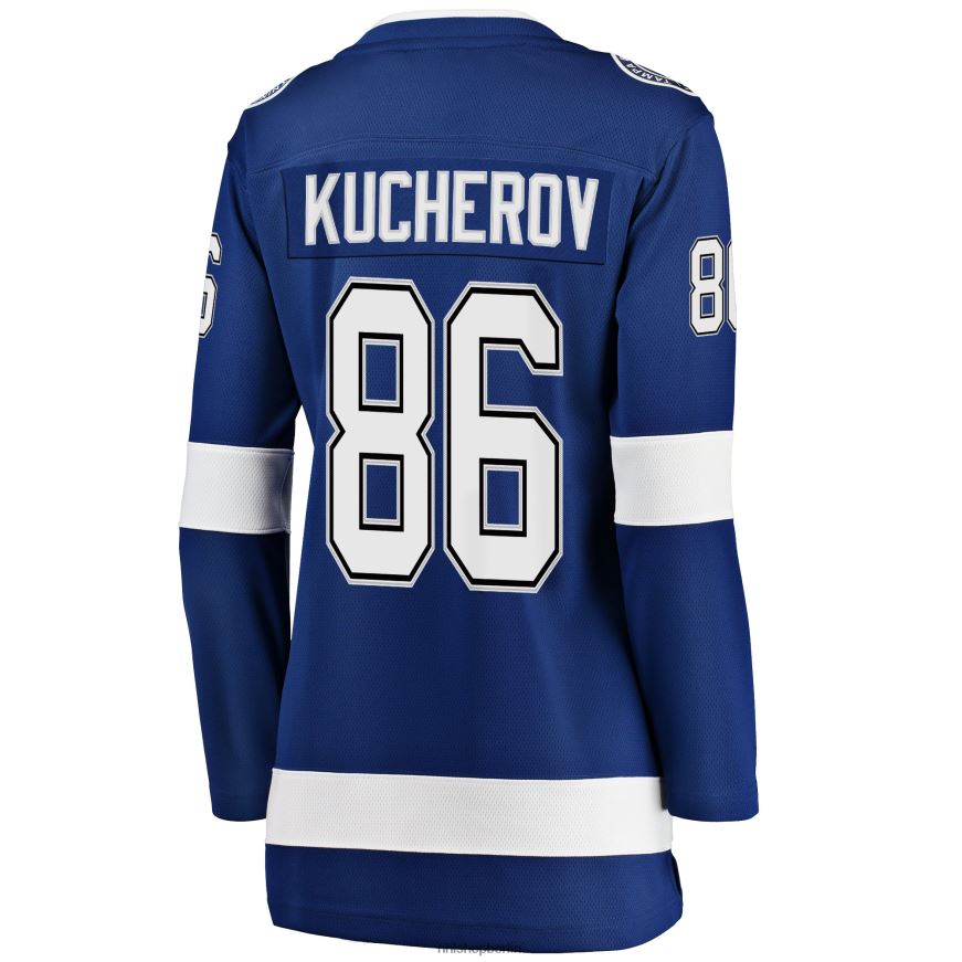 Frauen NHL Tampa Bay Lightning Nikita Kucherov Fanatics Branded Blue Home 2022 Stanley Cup Final Breakaway Player Jersey Kleidung BF680T818