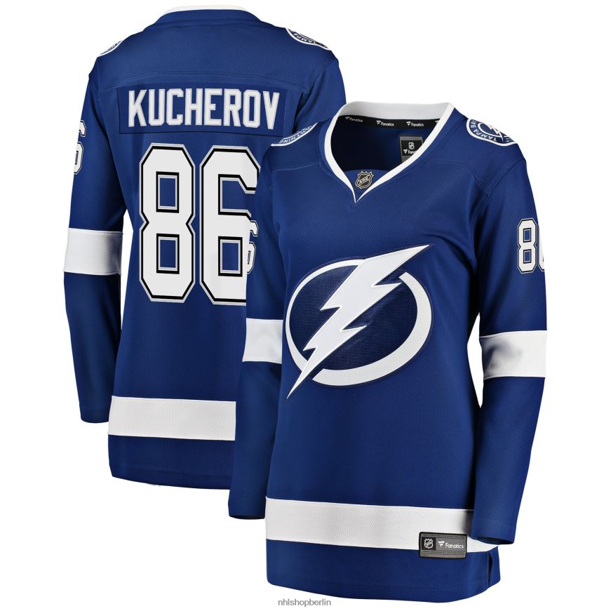 Frauen NHL Tampa Bay Lightning Nikita Kucherov Fanatics gebrandetes blaues Premier Breakaway-Spielertrikot Kleidung BF680T979