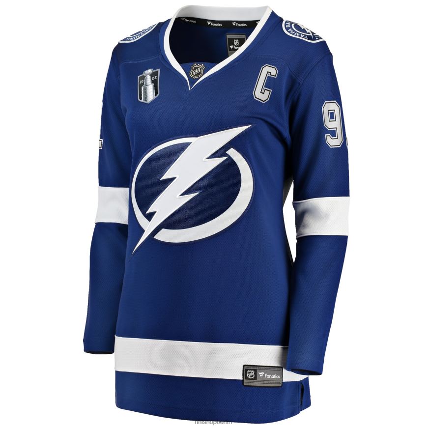 Frauen NHL Tampa Bay Lightning Steven Stamkos Fanatics Branded Blue Home 2022 Stanley Cup Final Breakaway Player Jersey Kleidung BF680T407