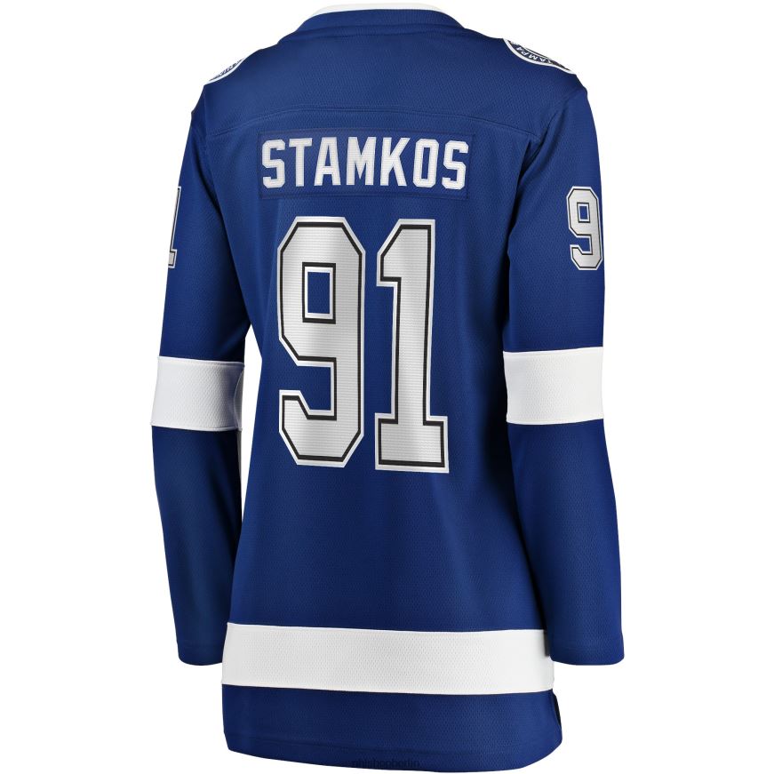 Frauen NHL Tampa Bay Lightning Steven Stamkos Fanatics Branded Blue Home 2022 Stanley Cup Final Breakaway Player Jersey Kleidung BF680T407