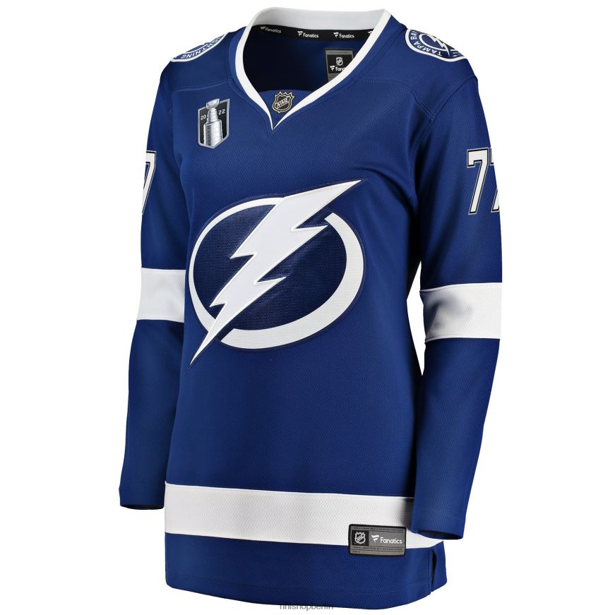 Frauen NHL Tampa Bay Lightning Victor Hedman Fanatics Branded Blue Home 2022 Stanley Cup Final Breakaway Player Jersey Kleidung BF680T1230