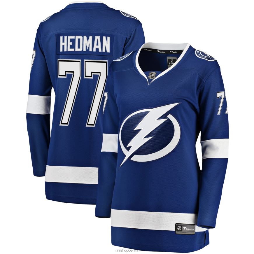 Frauen NHL Tampa Bay Lightning Victor Hedman Fanatics gebrandetes blaues Premier Breakaway-Spielertrikot Kleidung BF680T1010