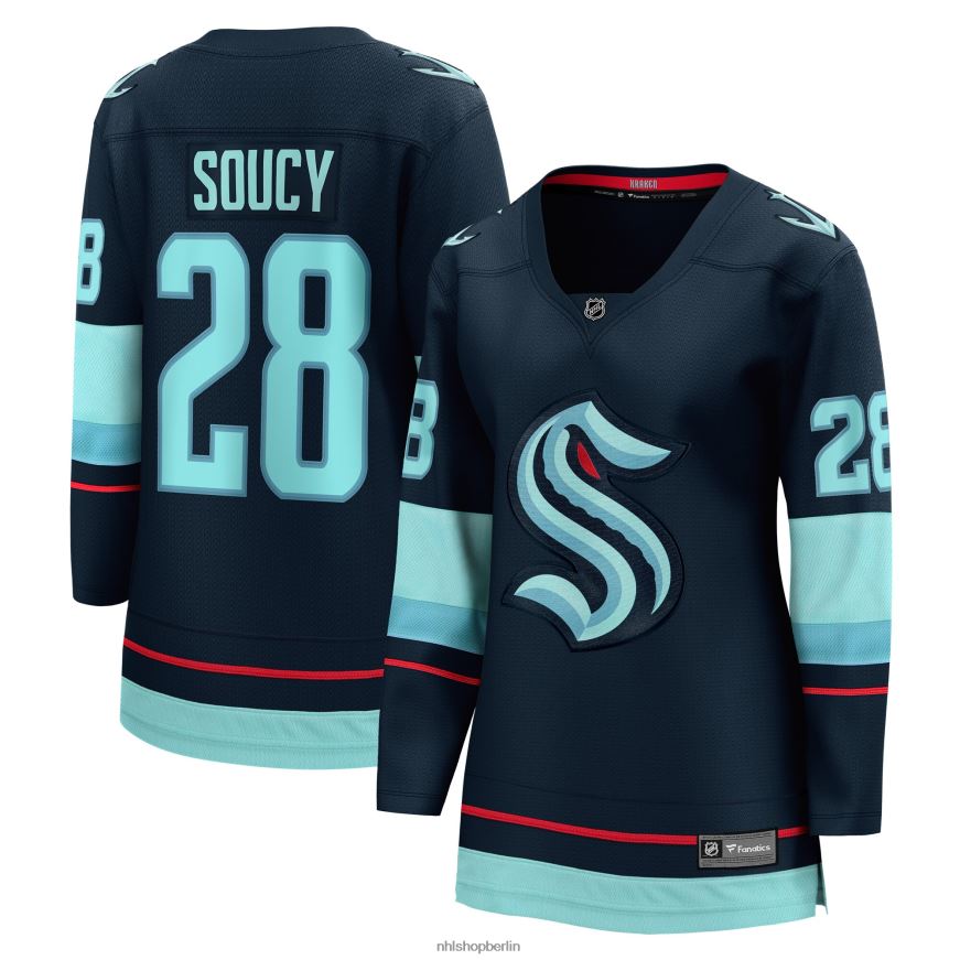 Frauen NHL Tiefseeblaues Breakaway-Heimtrikot mit Fanatics-Logo von Seattle Kraken und Carson Soucy Kleidung BF680T1500