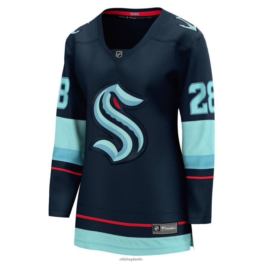 Frauen NHL Tiefseeblaues Breakaway-Heimtrikot mit Fanatics-Logo von Seattle Kraken und Carson Soucy Kleidung BF680T1500