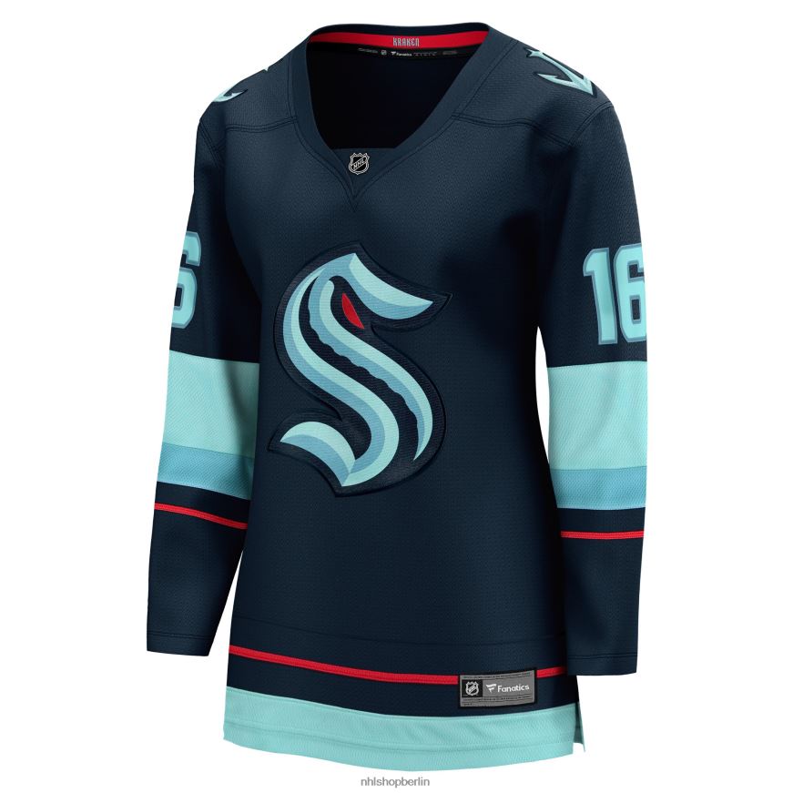 Frauen NHL Tiefseeblaues Breakaway-Heimtrikot mit Fanatics-Logo von Seattle Kraken und Jared McCann Kleidung BF680T1176