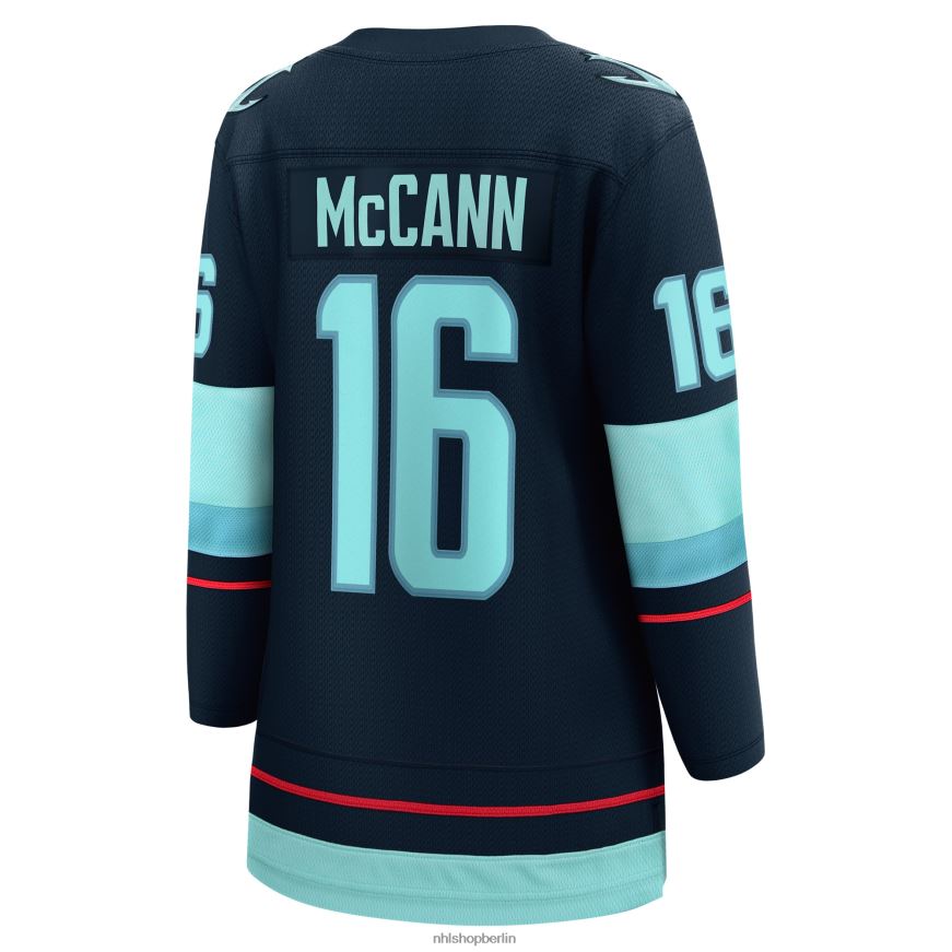 Frauen NHL Tiefseeblaues Breakaway-Heimtrikot mit Fanatics-Logo von Seattle Kraken und Jared McCann Kleidung BF680T1176