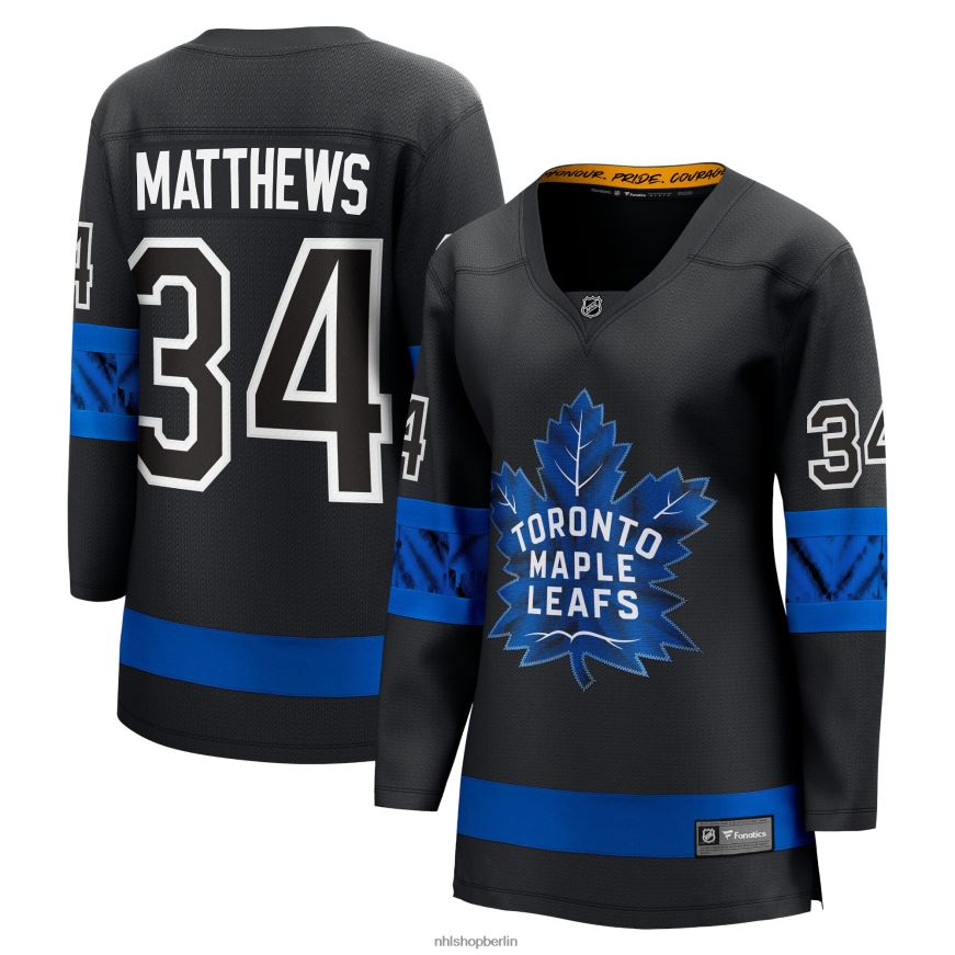 Frauen NHL Toronto Maple Leafs Auston Matthews Fanatics gebrandetes schwarzes Alternative Premier Breakaway Wende-Spielertrikot Kleidung BF680T582