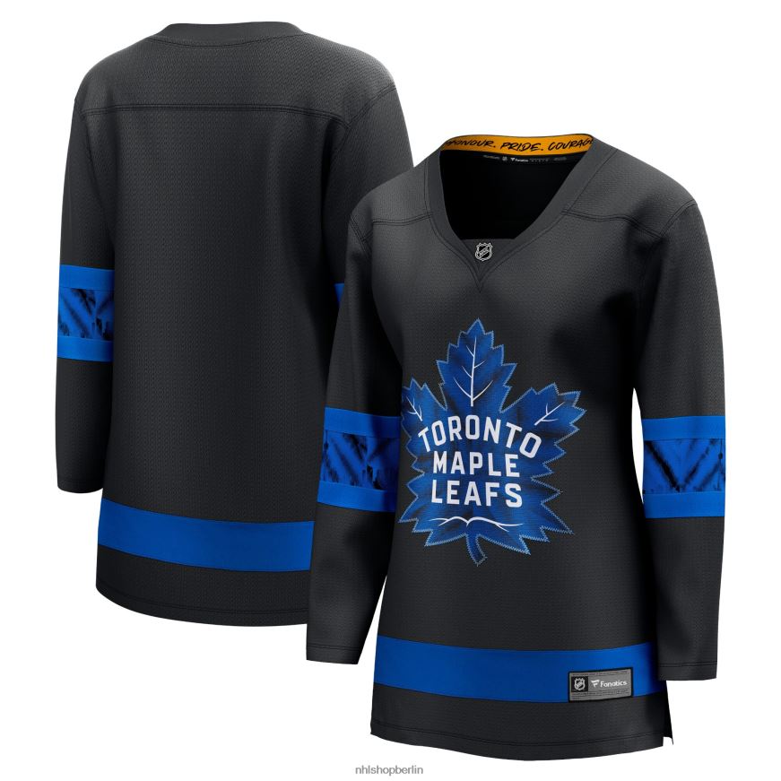 Frauen NHL Toronto Maple Leafs Fanatics gebrandetes schwarzes Alternative-Premier-Breakaway-Wende-Rohling-Trikot Kleidung BF680T743