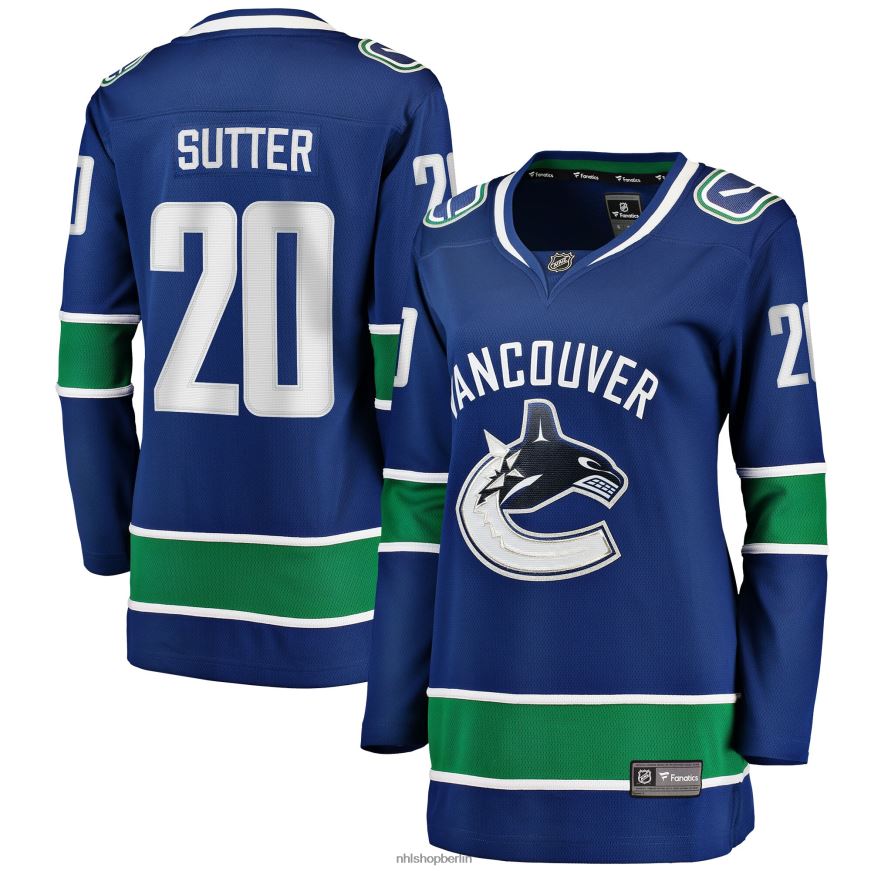 Frauen NHL Vancouver Canucks Brandon Sutter Fanatics-gebrandetes blaues Home-Breakaway-Spielertrikot Kleidung BF680T2338